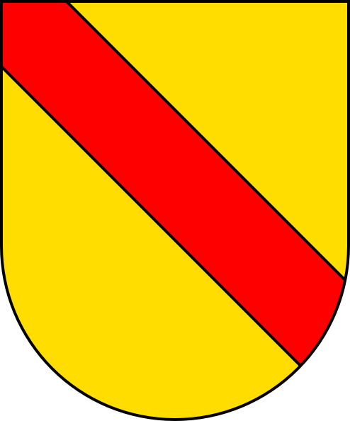 Coat of arms of Baden, Or a bend gules. Coat of arms of Baden, Or a bend gules.