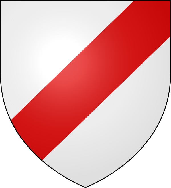 Argent a bend sinister gules. Argent a bend sinister gules.